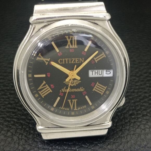 Vintage 1988 Citizen Automatic Mens Silver Watch W/daydate & Gold accents - Picture 4 of 8